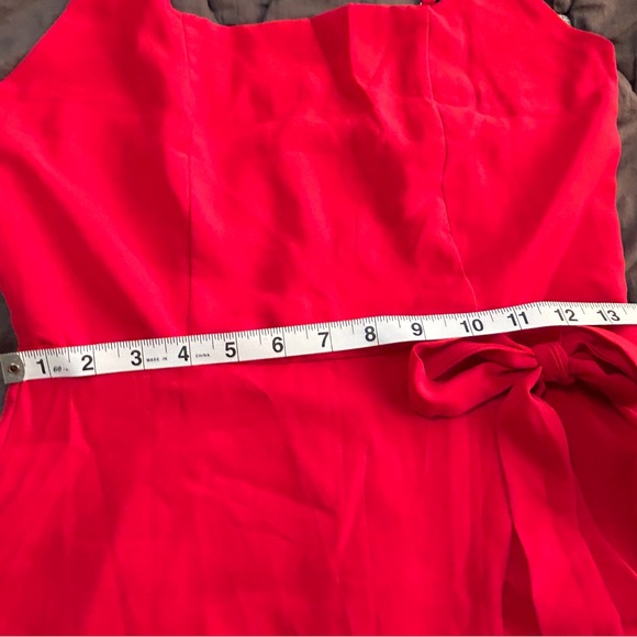 Amazon Red Dress Ruffle Hem Small - Picture 5 of 6